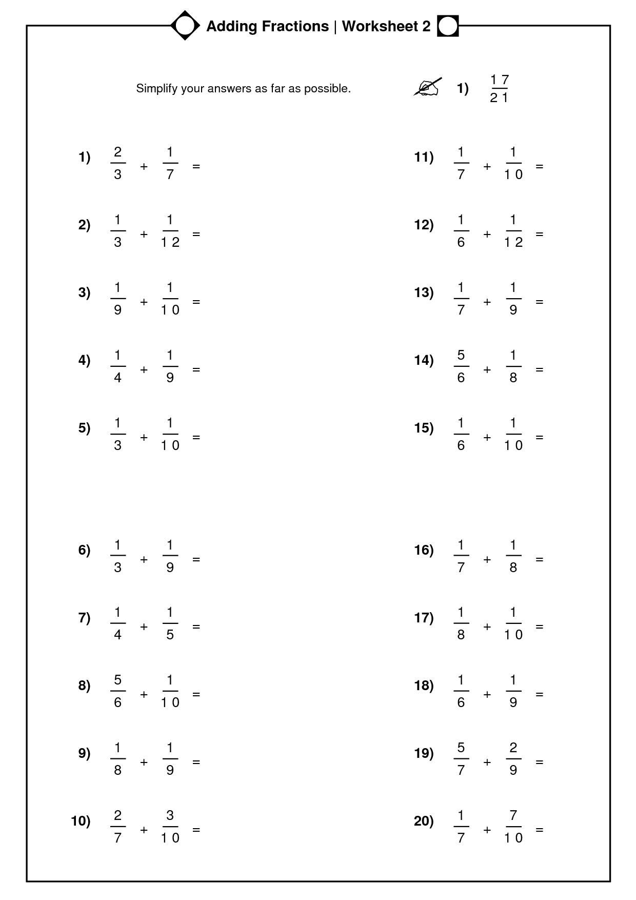 Homework Help Subtracting Fractions, Adding and Subtracting Within Adding Fractions Worksheet Pdf